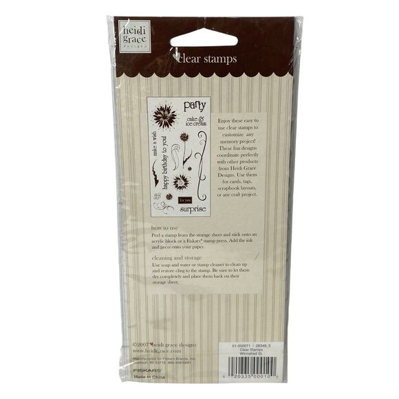 Heidi Grace Poly Clear Stamps Set of 16  Happy Birthday Party Cake & Ice Cream - Picture 4 of 4